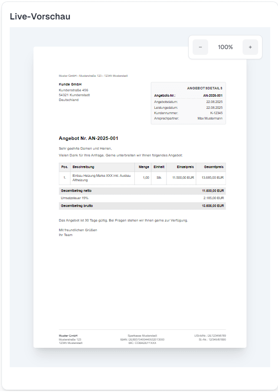 CleverFlow Live-Vorschau